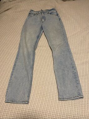 Abercrombie & Fitch Light Blue High-Rise Slim Straight Jeans